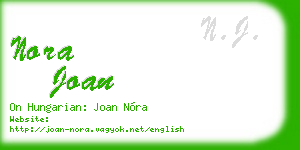 nora joan business card